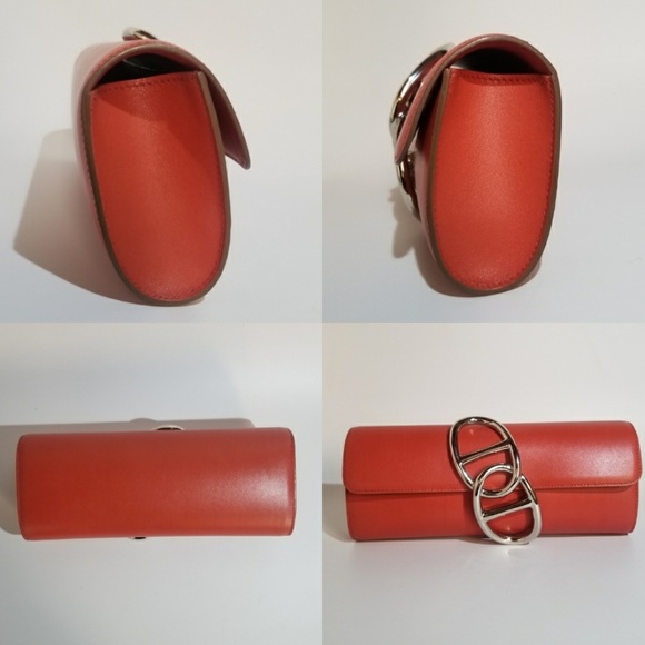 Hermes Egee Pouchette Clutch Bag Red 100% AUTH - Picture 8 of 8